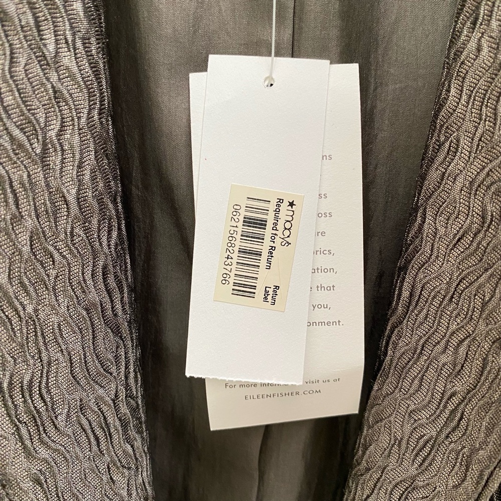 Eileen Fisher Kimono Jacket 3/4 Sleeves Silk Squiggle Branch Small NWT - Picture 11 of 15